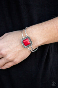 Bracelet Hinged,Red,Hit A Plateau  ✧ Bracelet