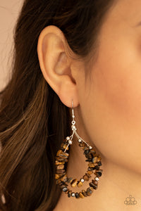 Brown,Earrings Fish Hook,Tiger's Eye,Canyon Rock Art Brown ✧ Earrings