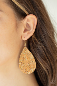 Cork,Earrings Fish Hook,Gold,CORK It Over Gold ✧ Earrings
