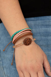 Bracelet Knot,Light Pink,Pink,Suede,Turquoise,Urban Bracelet,Wooden,Desert Gallery Blue ✨ Urban Bracelet