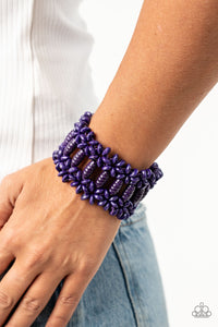 Bracelet Stretchy,Bracelet Wooden,Wooden,Fiji Flavor Purple  ✧ Bracelet