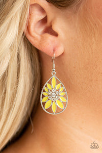 Earrings Fish Hook,Yellow,Floral Morals Yellow ✧ Earrings