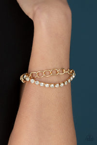 Bracelet Stretchy,Gold,Glamour Grid Gold  ✧ Bracelet