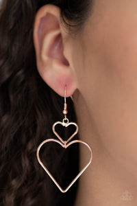 Earrings Fish Hook,Hearts,Mother,Rose Gold,Valentine's Day,Heartbeat Harmony Rose Gold ✧ Earrings