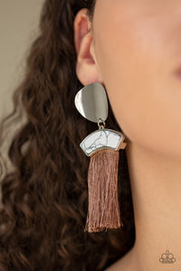 Brown,Earrings Fish Hook,Earrings Fringe,Insta Inca Brown ✧ Fringe Earrings