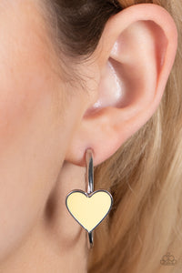 Earrings Hoop,Hearts,Valentine's Day,Yellow,Kiss Up Yellow ✧ Hoop Earrings