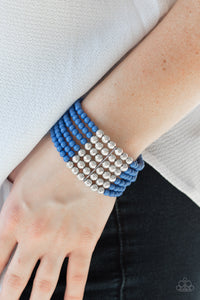 Blue,Bracelet Stretchy,LAYER It On Thick Blue  ✧ Bracelet