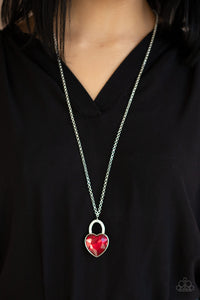 Necklace Long,Red,Locked in Love Red ✨ Necklace