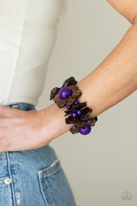 Bracelet Stretchy,Bracelet Wooden,Purple,Wooden,Mediterranean Mangrove Purple ✧ Bracelet