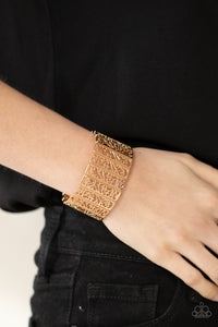 Bracelet Stretchy,Gold,Ornate Orchards Gold ✧ Bracelet