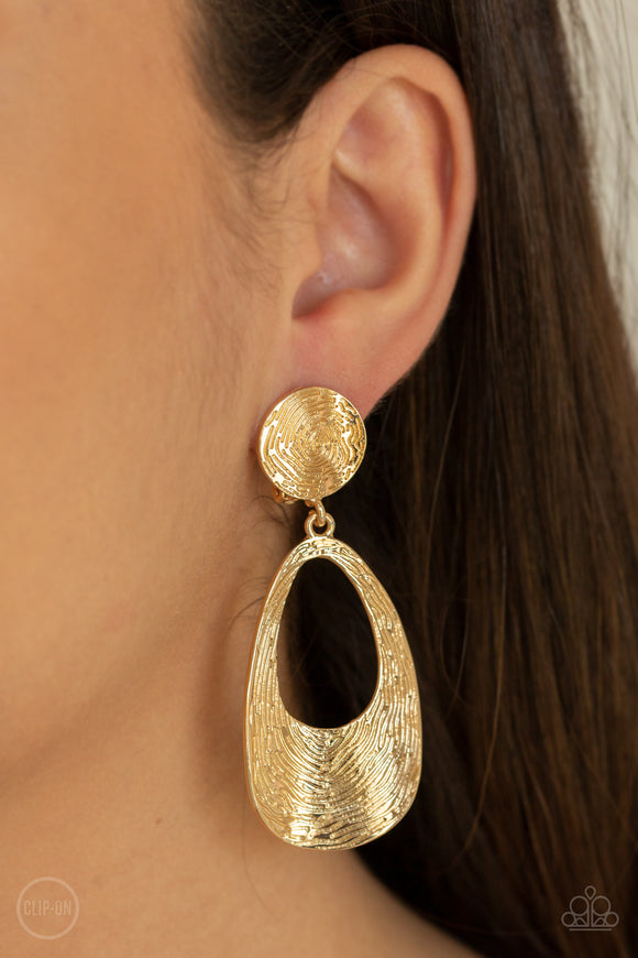 Printed Perfection Gold ✧ Clip-On Earrings Clip-On Earrings