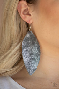 Earrings Fish Hook,Earrings Leather,Leather,Silver,Serenely Smattered Silver ✧ Leather Earrings
