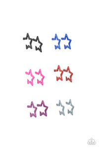 4thofJuly,Blue,Gold,Gray,Green,Pink,Purple,Red,SS Earring,White,Yellow,Large Star Starlet Shimmer Earrings