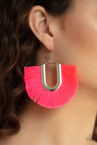 Earrings Fish Hook,Earrings Fringe,Pink,Tassel Tropicana Pink ✧ Fringe Earrings