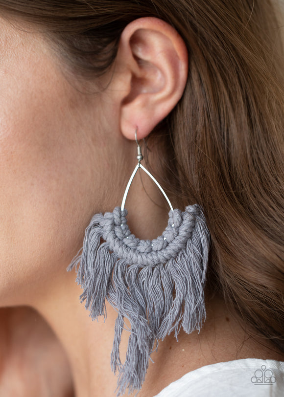 Wanna Piece Of MACRAMÉ? Silver ✧ Macrame Earrings Earrings