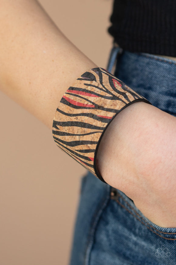 Zebra Zone Red ✧ Cork Bracelet Bracelet