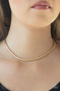 Gold,Necklace Choker,Flat Out Fierce Gold ✧ Choker Necklace