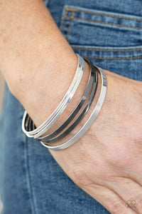 Bracelet Bangle,Gunmetal,Silver,Ensnared Multi ✧ Bangle Bracelet