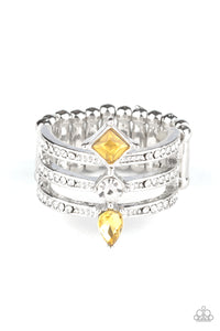 Ring Wide Back,Yellow,Triple Throne Twinkle Yellow ✧ Ring