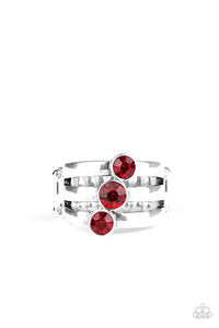 Red,Ring Wide Back,Triple The Twinkle Red ✧ Ring