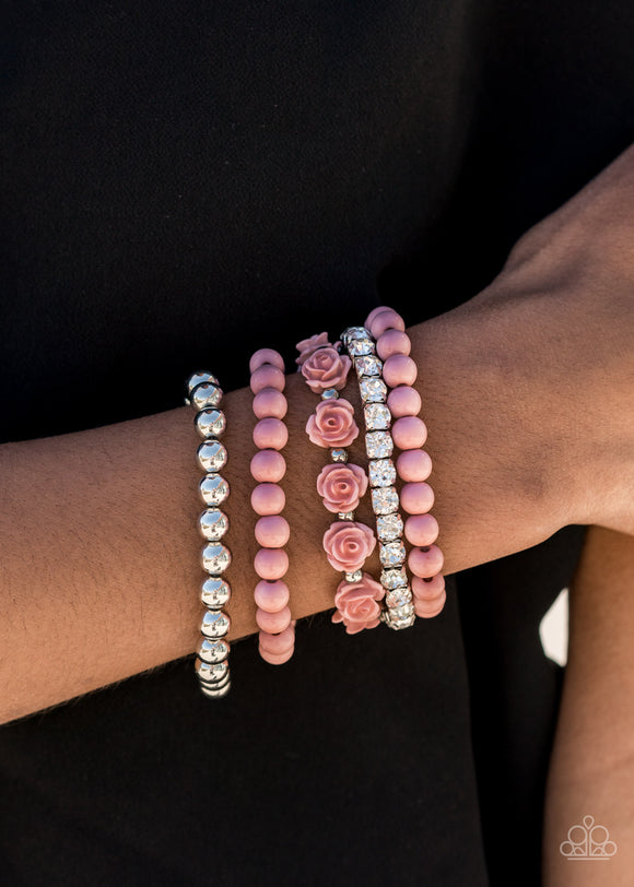 Rose Garden Grandeur Pink ✧ Stretch Bracelet Stretch Bracelet