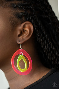 Earrings Acrylic,Earrings Fish Hook,Pink,Yellow,Show Your True NEONS Multi ✧ Acrylic Earrings