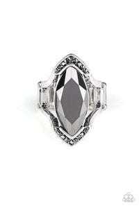 Hematite,Ring Wide Back,Silver,Leading Luster Silver ✧ Ring