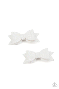 Hair Bow,White,Sprinkle On The Sequins White ✧ Hair Bow Clip