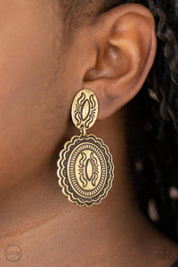 Brass,Earrings Clip-On,Ageless Artifact Brass ✧ Clip-On Earrings