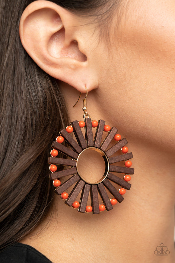 Solar Flare Orange ✧ Wood Earrings Earrings