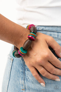 Bracelet Stretchy,Bracelet Wooden,Multi-Colored,Wooden,Caribbean Castaway Multi  ✧ Bracelet