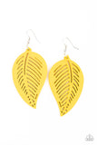 Tropical Foliage Yellow ✧ Wood Earrings Earrings