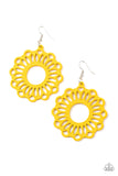 Dominican Daisy Yellow ✧ Wood Earrings Earrings