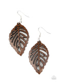 LEAF Em Hanging Brown ✧ Wood Earrings Earrings