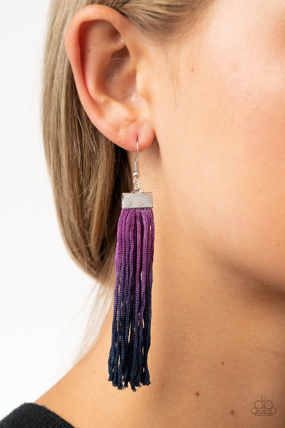 Dual Immersion Purple ✧ Ombre Fringe Earrings Earrings