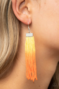 Earrings Fish Hook,Earrings Fringe,Halloween,Orange,Yellow,Dual Immersion Yellow ✧ Ombre Fringe Earrings