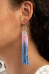 Blue,Earrings Fish Hook,Earrings Fringe,Light Pink,Pink,Dual Immersion Pink ✧ Ombre Fringe Earrings