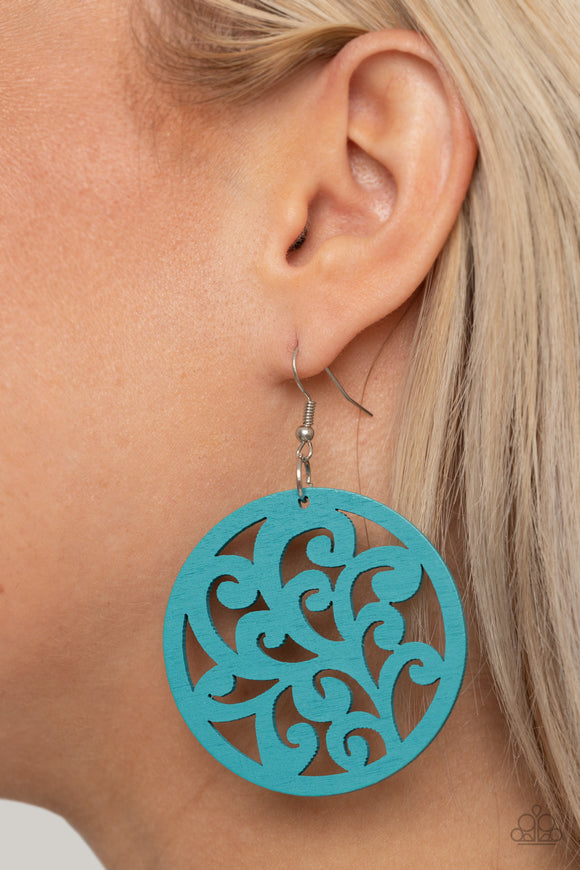 Fresh Off The Vine Blue ✧ Wood Earrings Earrings