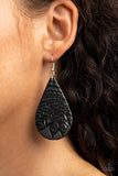 Everyone Remain PALM! Black ✧ Leather Earrings Earrings