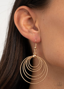 Earrings Fish Hook,Gold,Elliptical Elegance Gold ✧ Earrings