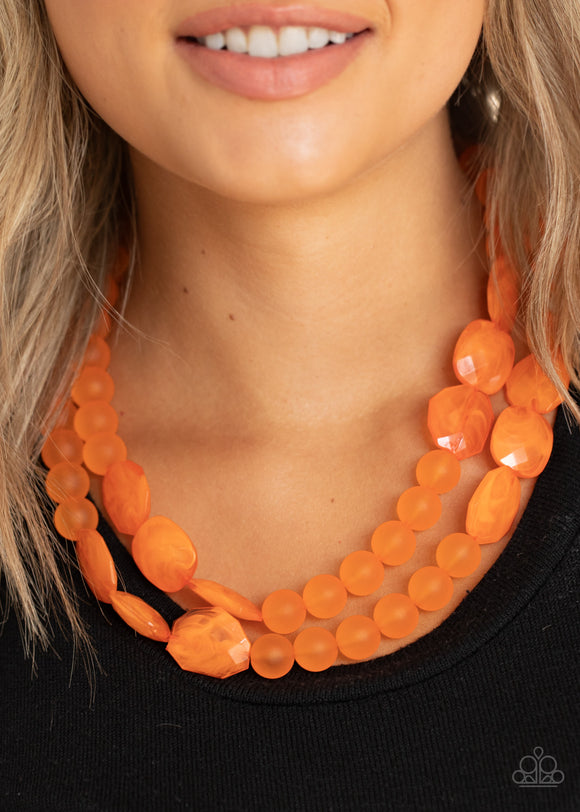 Arctic Art Orange ✧ Necklace Short