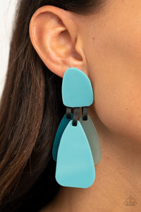 Blue,Earrings Acrylic,Earrings Post,All FAUX One Blue ✧ Acrylic Post Earrings