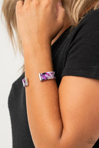 Bracelet Acrylic,Bracelet Cuff,Multi-Colored,Purple,Its Getting HAUTE In Here Purple  ✧ Bracelet