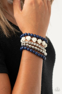 Blue,Bracelet Stretchy,Fan Favorite,Rose Garden Grandeur Blue ✧ Stretch Bracelet