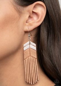 Earrings Fish Hook,Earrings Fringe,Earrings Leather,Leather,White,Desert Trails White ✧ Leather Fringe Earrings