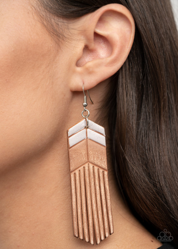 Desert Trails White ✧ Leather Fringe Earrings Earrings