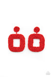 Beaded Bella Red ✧ Seed Bead Post Earrings Post Earrings