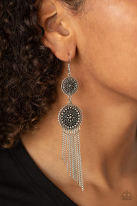 Earrings Fish Hook,Silver,Medallion Mecca Silver ✧ Earrings