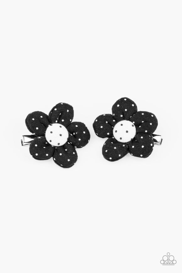 Polka Dotted Delight Black ✧ Flower Hair Clip Flower Hair Clip Accessory