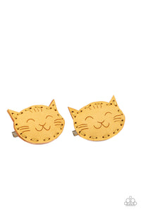 Hair Clip,Suede,Yellow,MEOW Youre Talking! ✧ Suede Cat Hair Clip